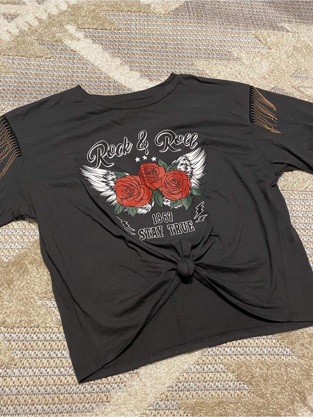 Rock & Roll fringe tee